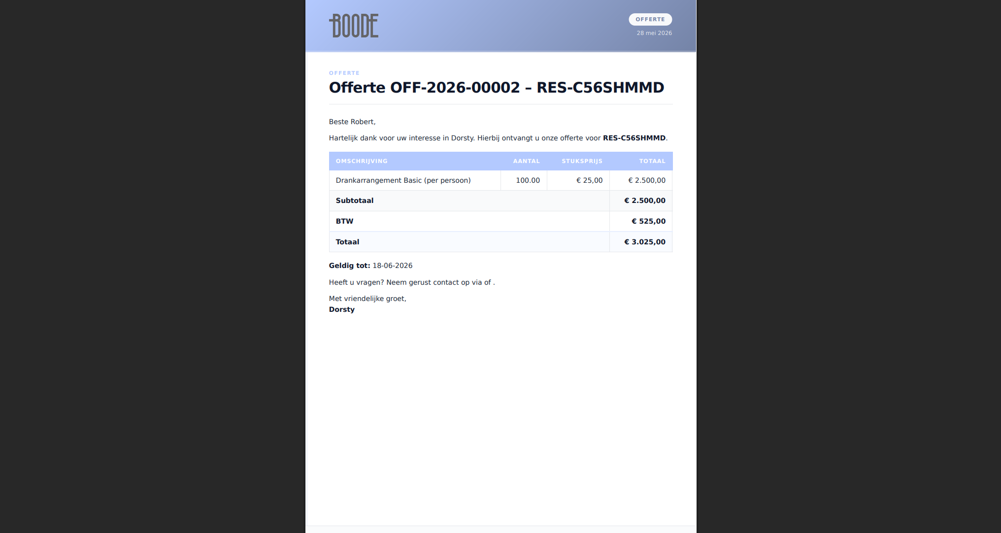 Offerte preview