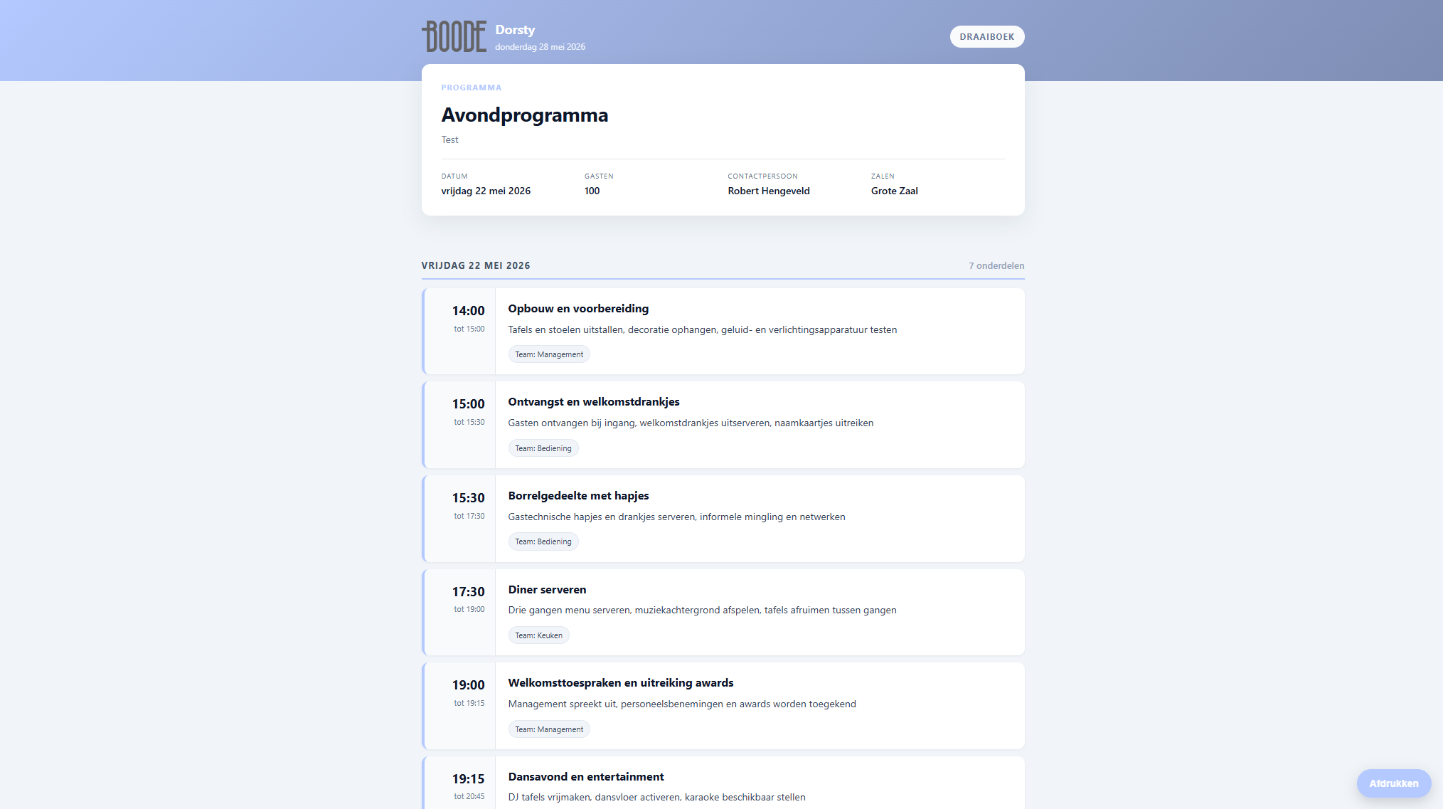 Draaiboek pagina
